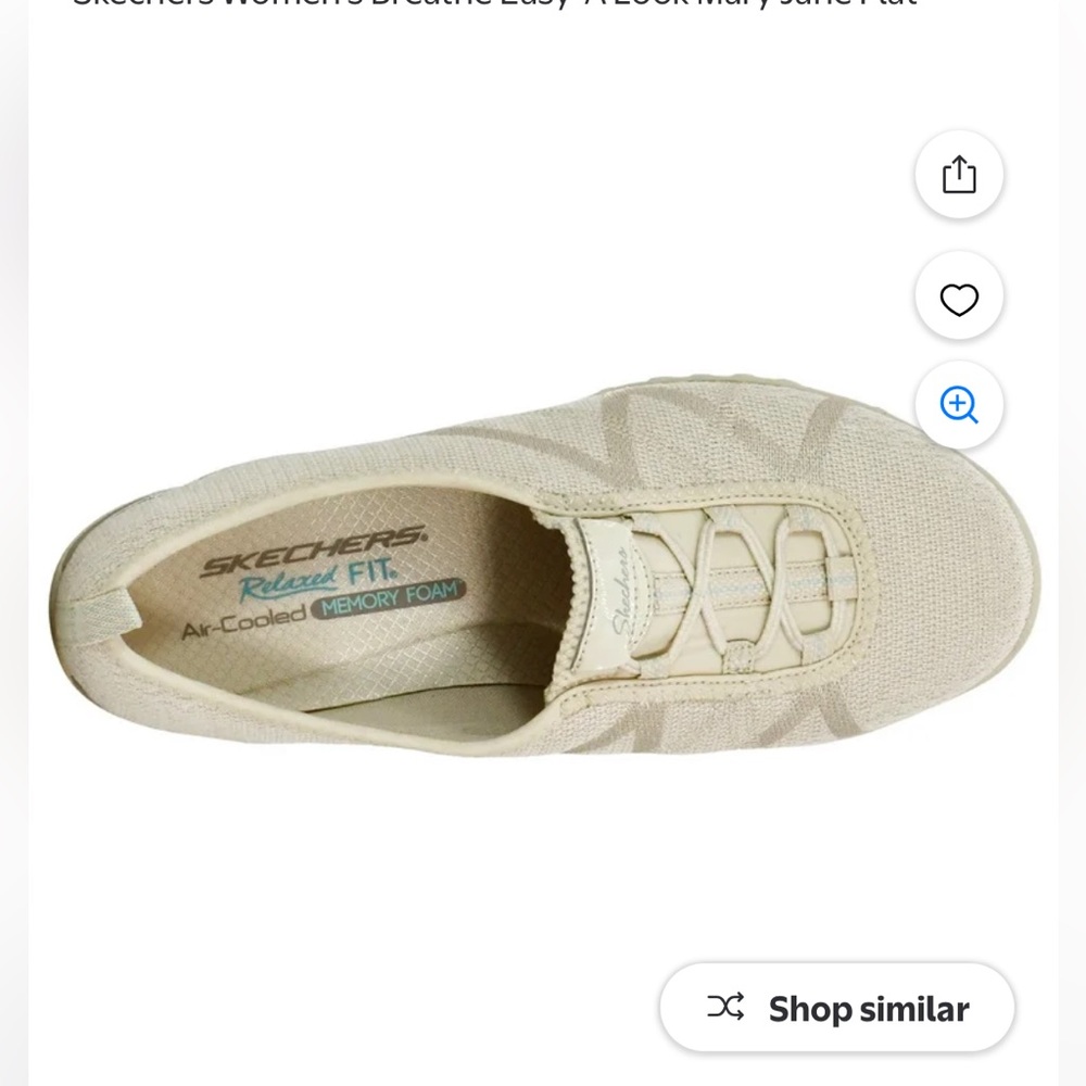 Skechers Women's Breathe Easy-A Look Mary Jane Flats in Beige - Picture 4 of 10